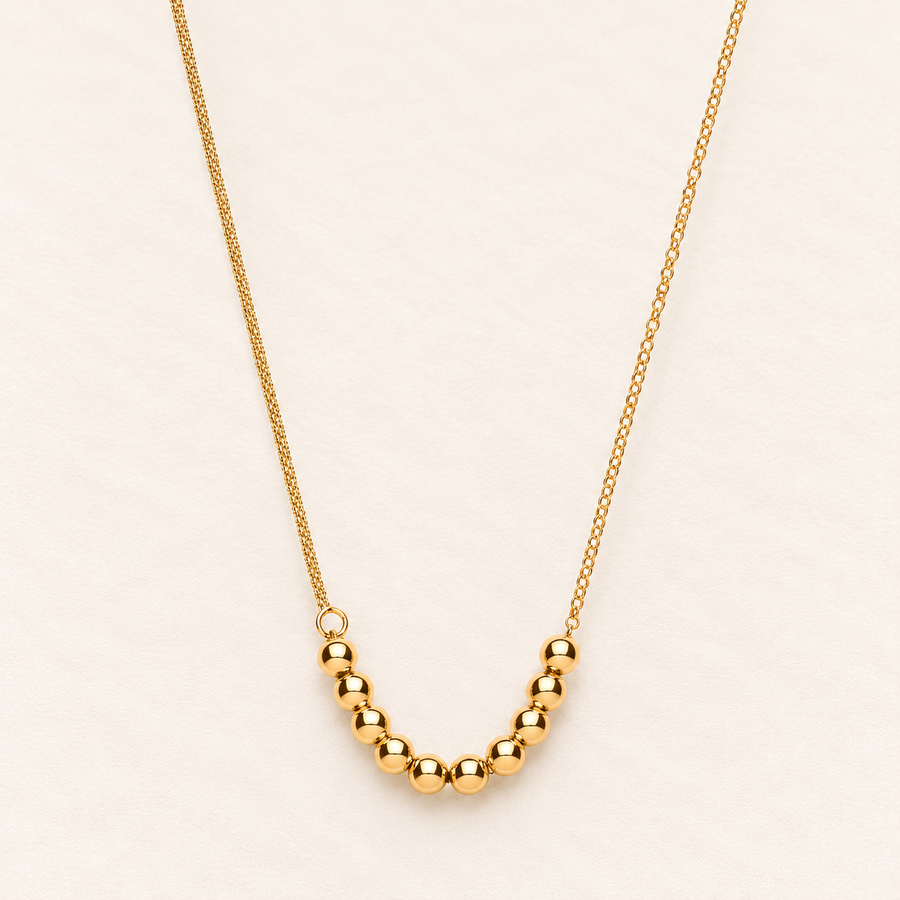 Ten Beads Necklace — yellow-gold-plated silver