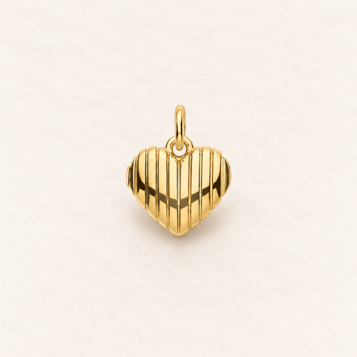 Ribbed Heart Necklace — yellow-gold-plated silver