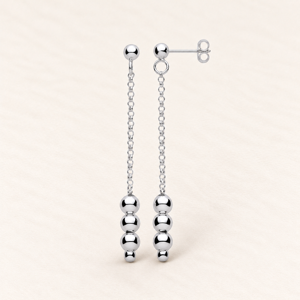 Boucles d’oreilles Cascade Perlée — argent