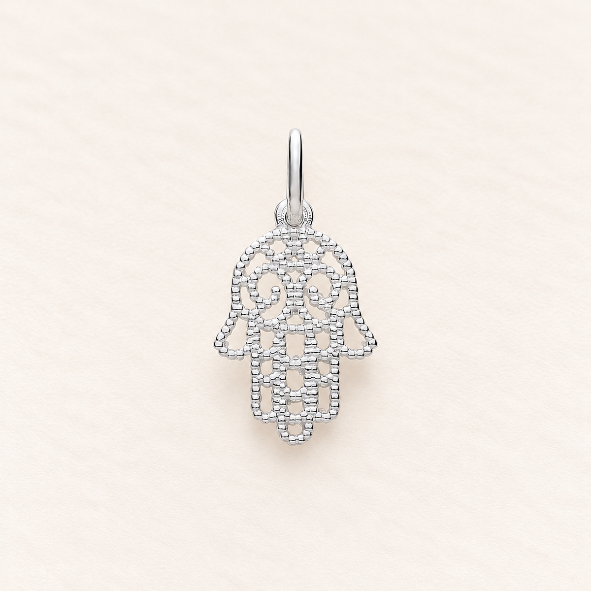 Filigree Hamsa Pendant — silver
