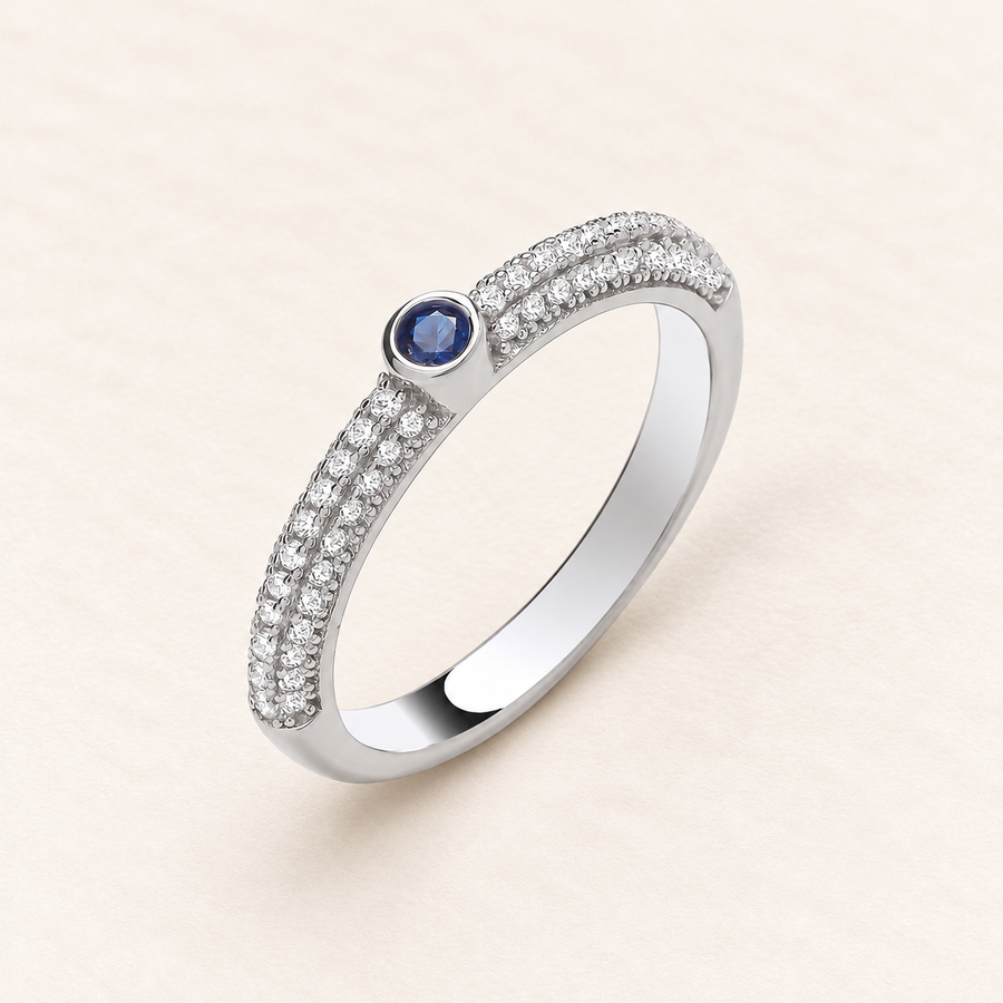 Blue Radiance Ring — silver and cubic zirconia