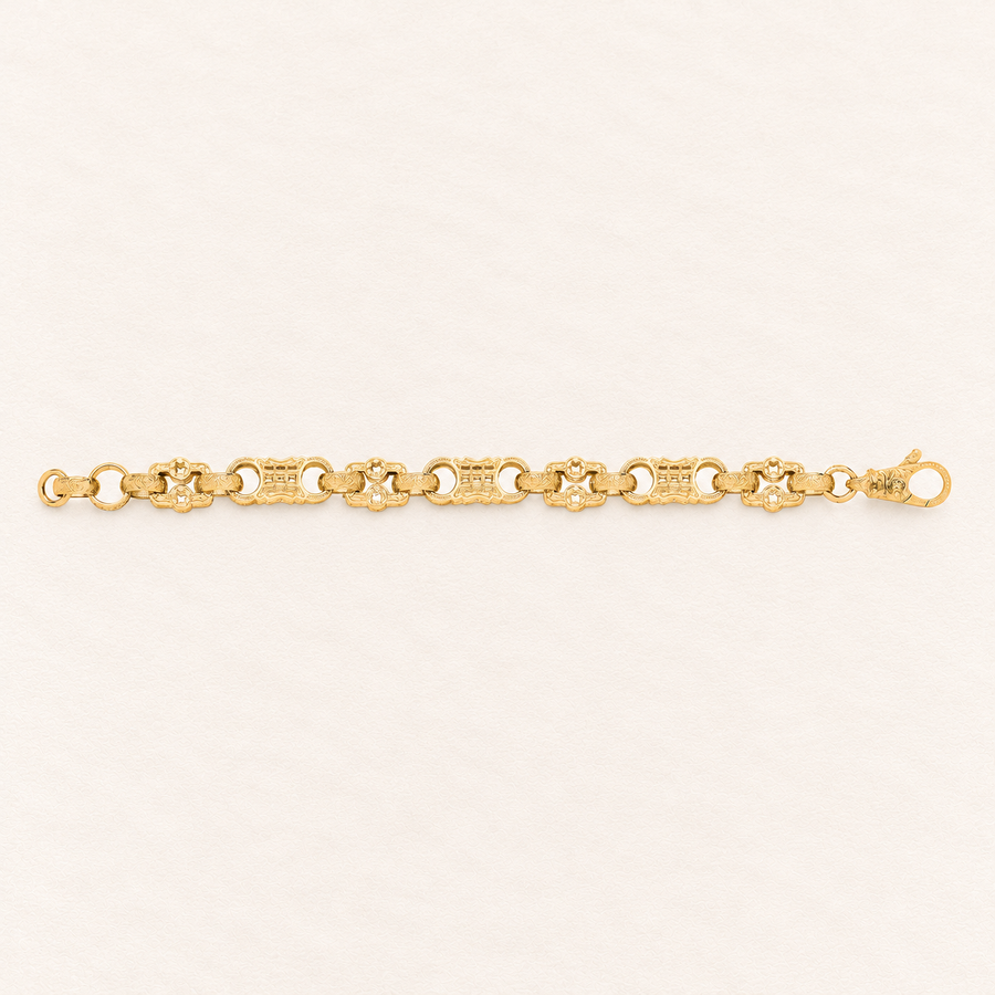 Bracelet Étoiles et Barres — or jaune 9 carats