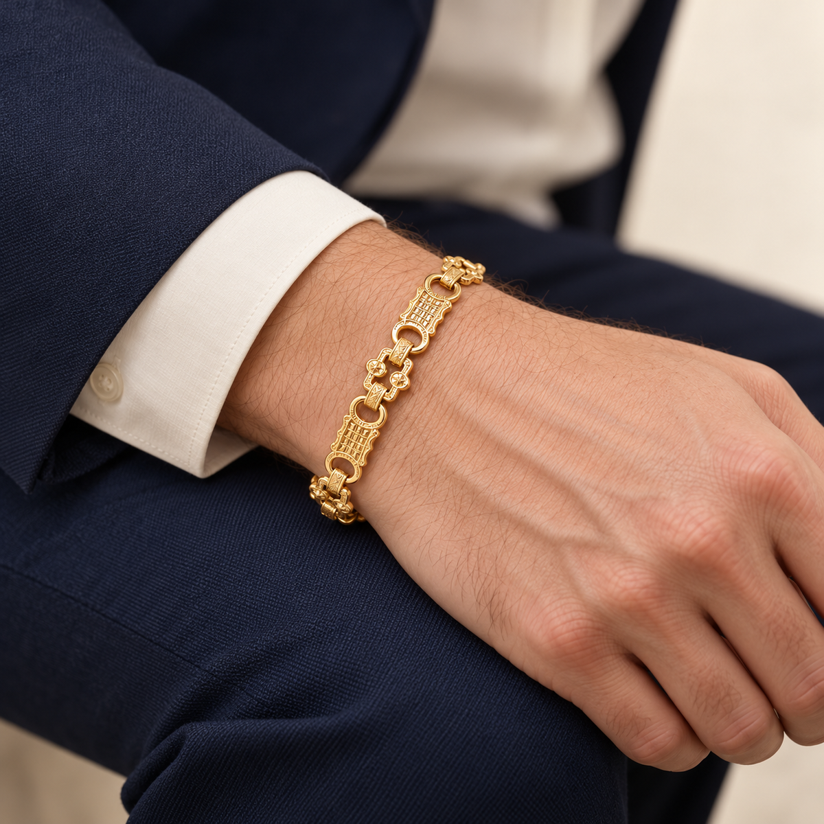 Bracelet Étoiles et Barres — or jaune 9 carats