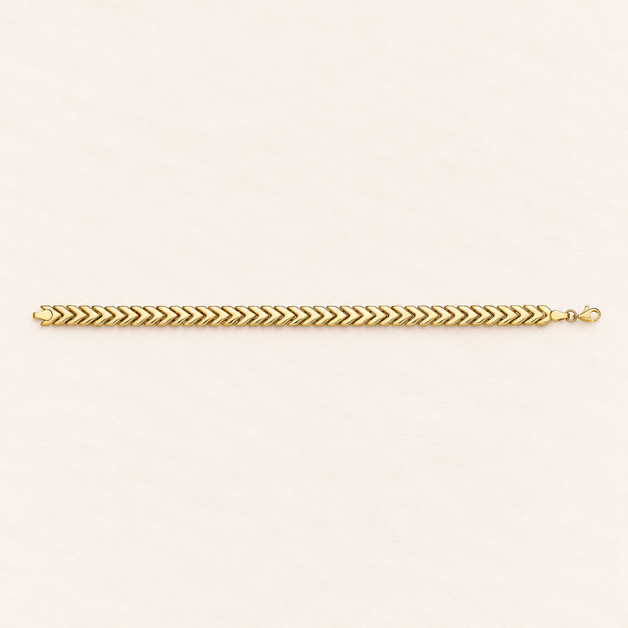 Bracelet Chevrons — or jaune 9 carats