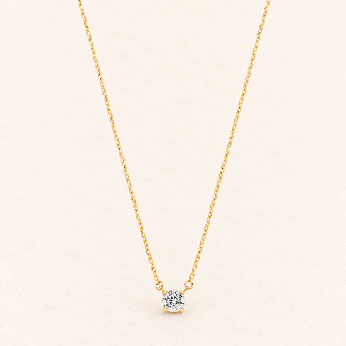 Collier Point de Lumière — or jaune 9 carats et oxyde de zirconium