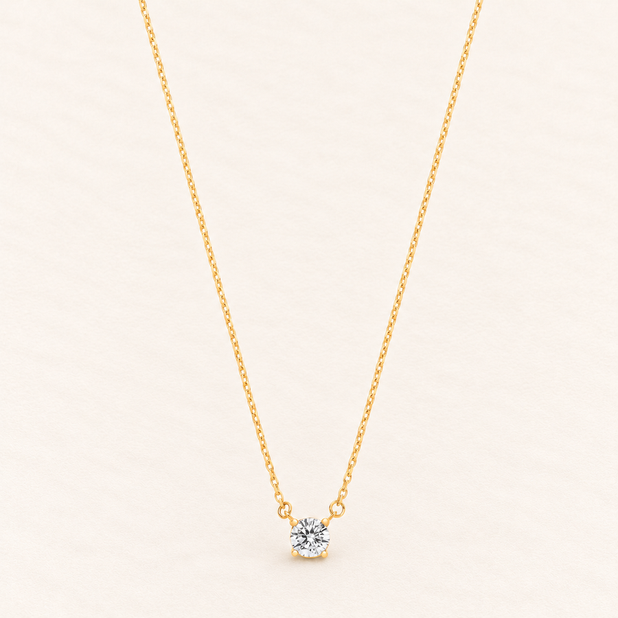 Collier Point de Lumière — or jaune 9 carats et oxyde de zirconium