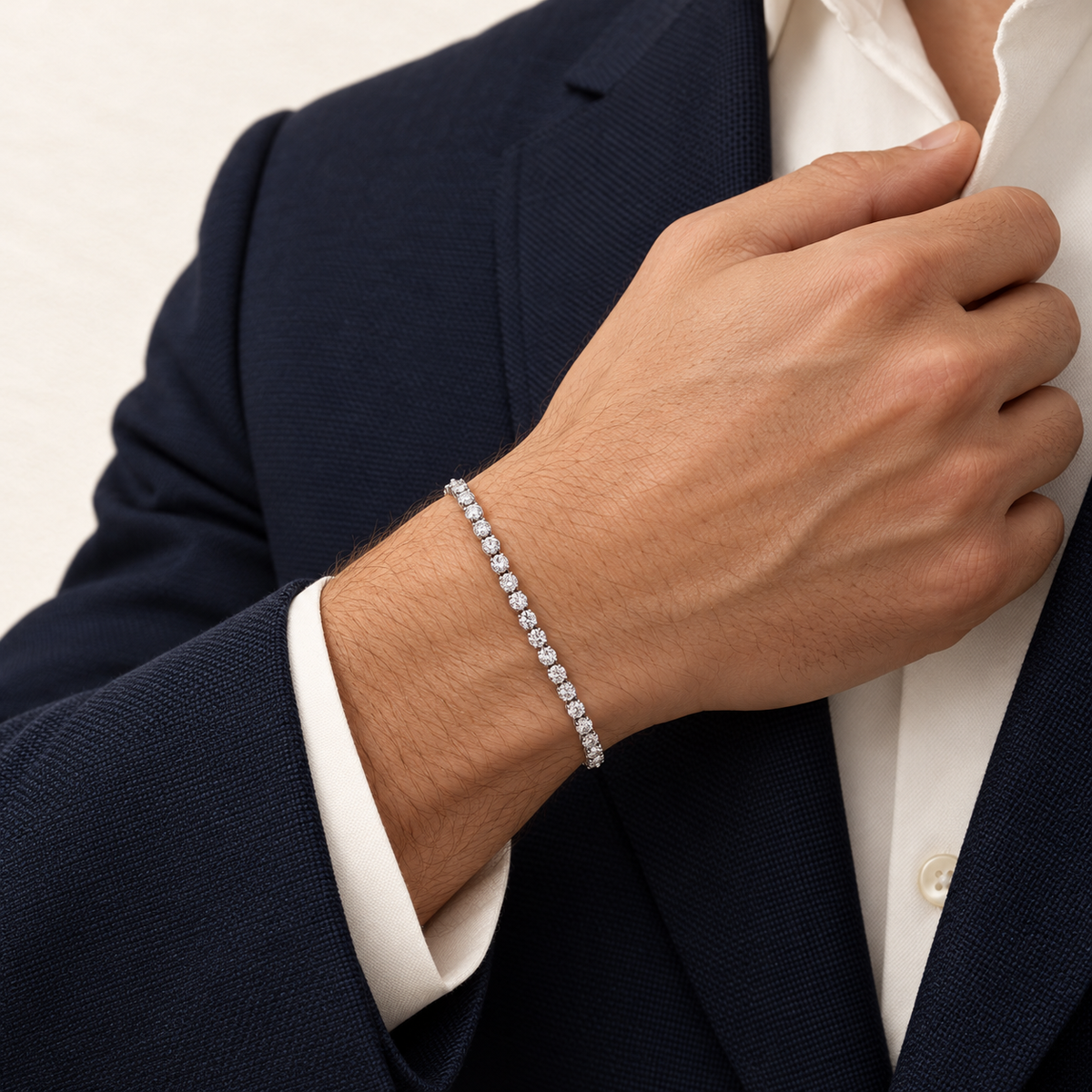 Bracelet Tennis — or blanc 18 carats et diamants 1,00 ct