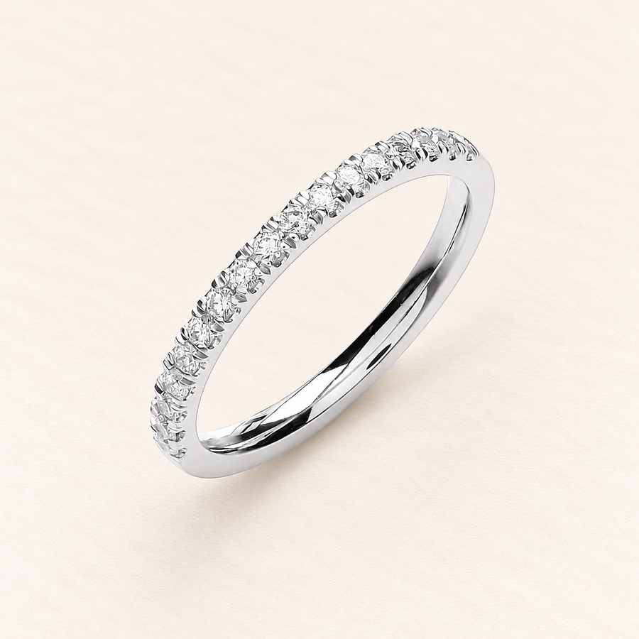 Line Half-Eternity Ring — platinum and diamonds 0.30 ct