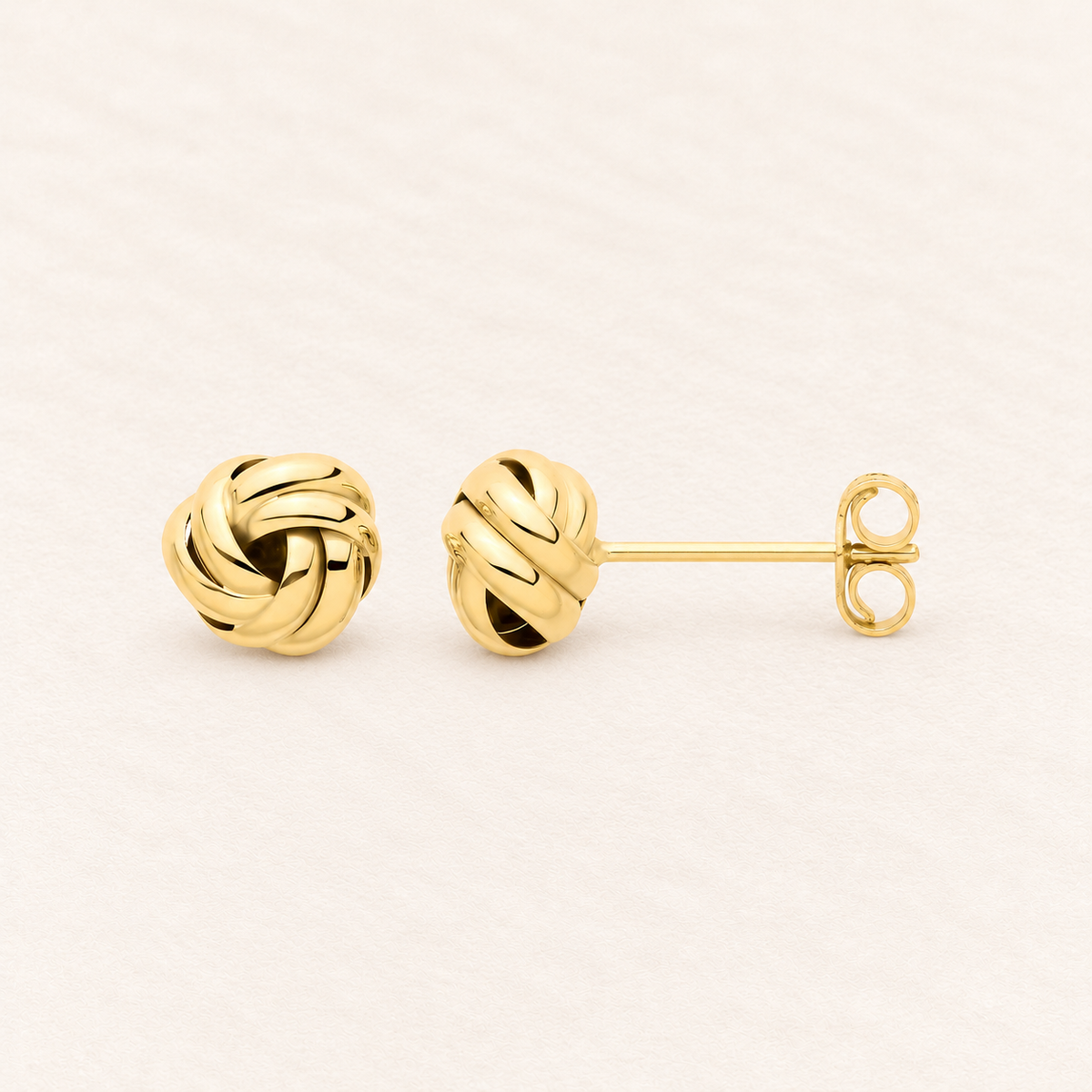 Polished Knots Stud Earrings — 9ct yellow gold