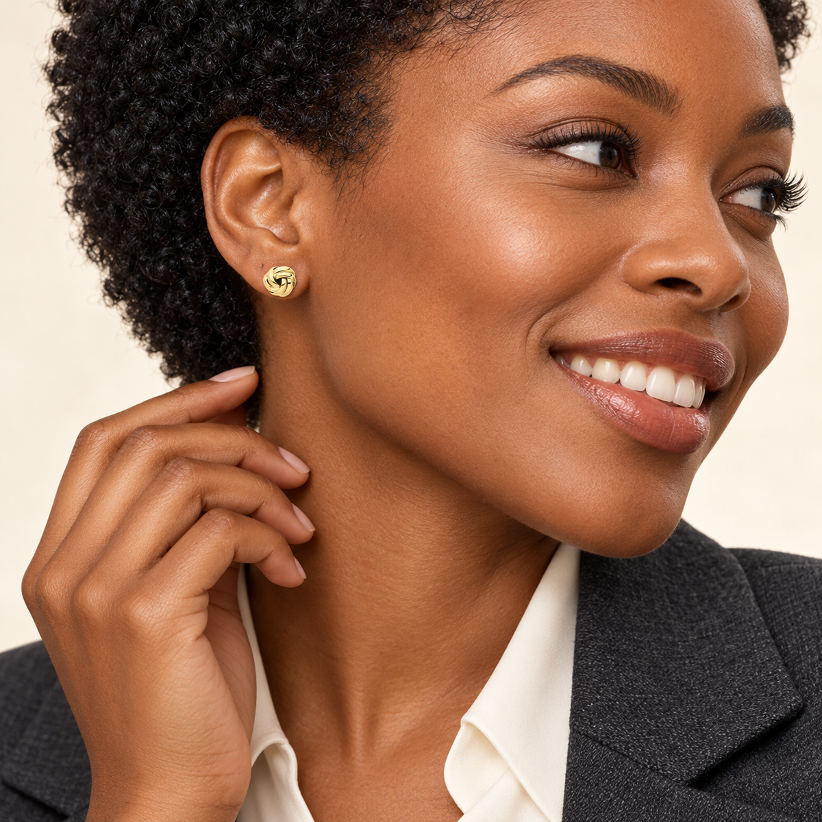 Polished Knots Stud Earrings — 9ct yellow gold