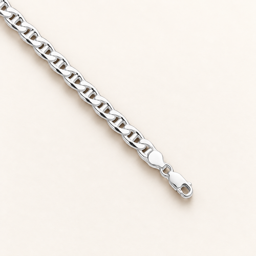 Silver bracelet with fancy links