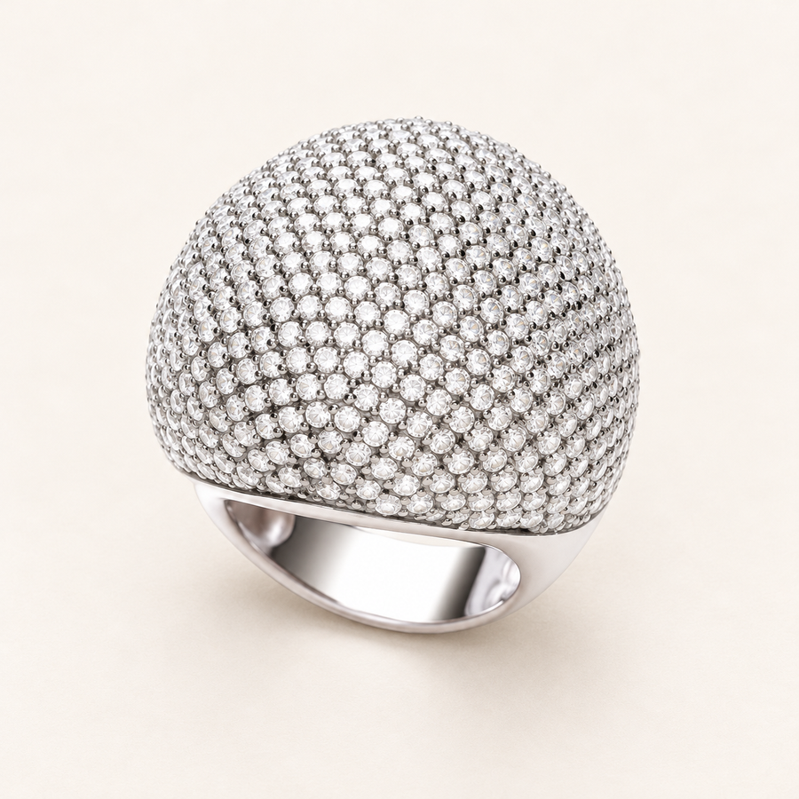 Bague cocktail 503 en zirconium blanc micropavé — argent 925