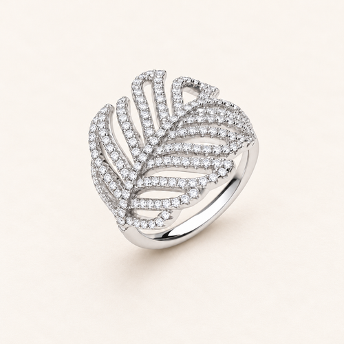 Barley leaf style silver ring