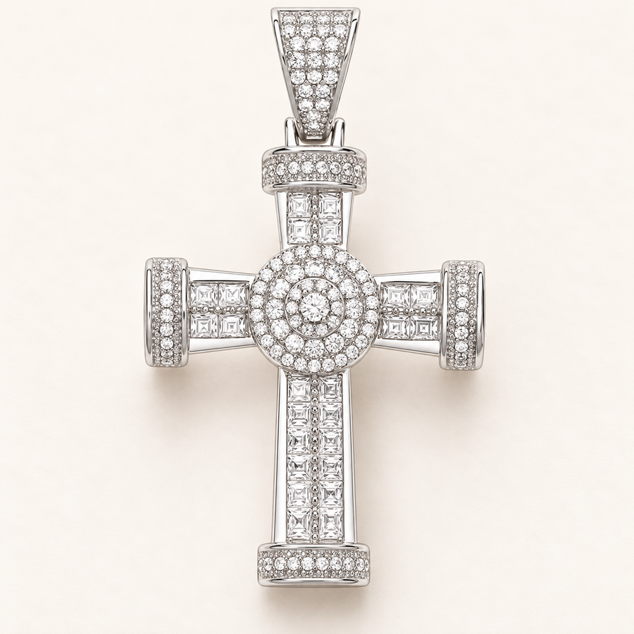 925 sterling silver fancy cross
