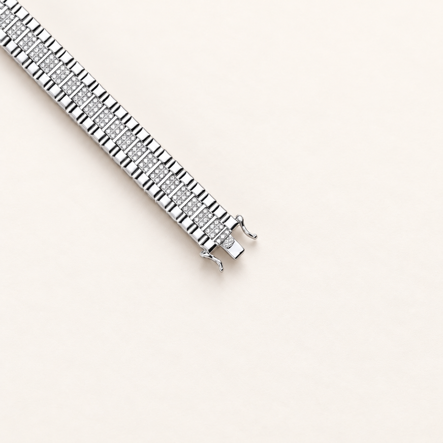 Bracelet Entrelacs — argent et oxydes de zirconium