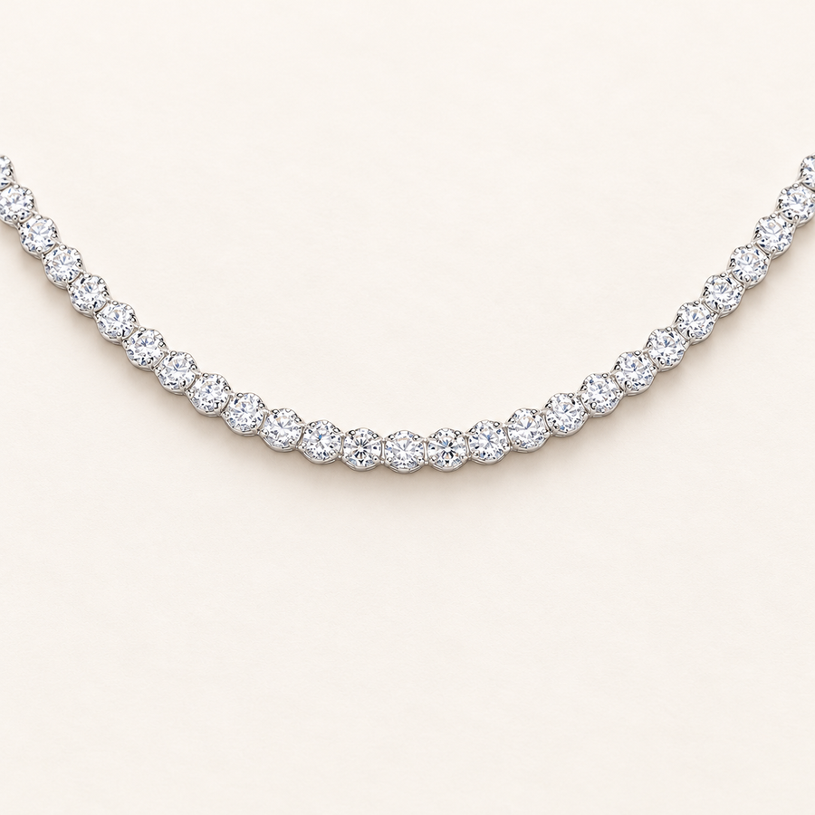 Collier Tennis — argent et zircones, 43,2 cm