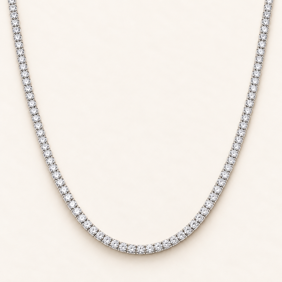 925 sterling silver 4.0mm CZs 18" Tennis Collarette