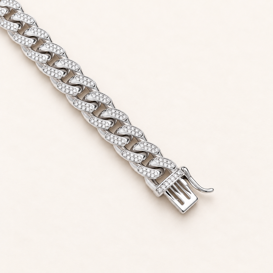 Bracelet Cubain — argent et oxydes de zirconium