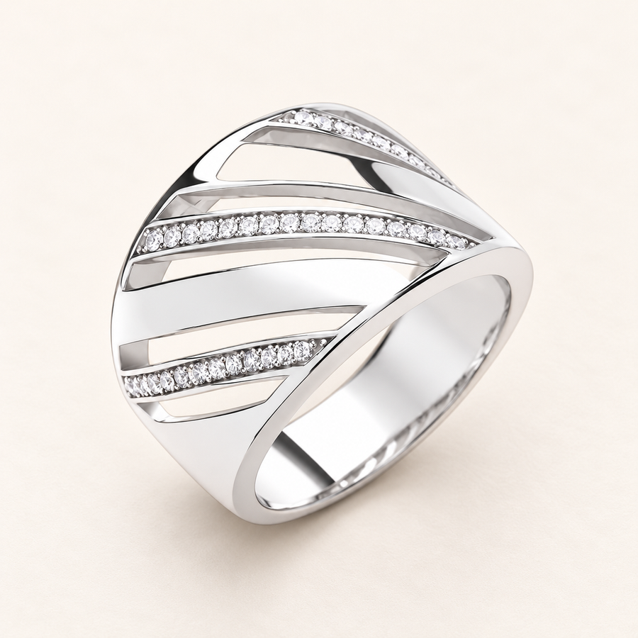 925 sterling silver CZ Fancy Ring