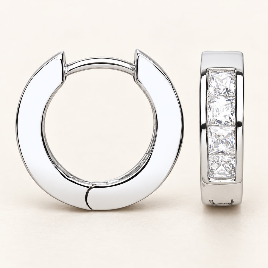 Créoles ajustées en argent 925 et zirconium