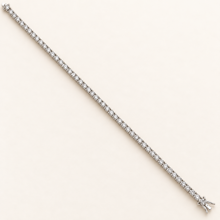 Tennis bracelet in 925 sterling silver and zirconium