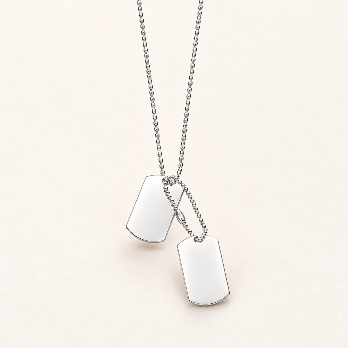 Silver Dog Tags 20" Chain