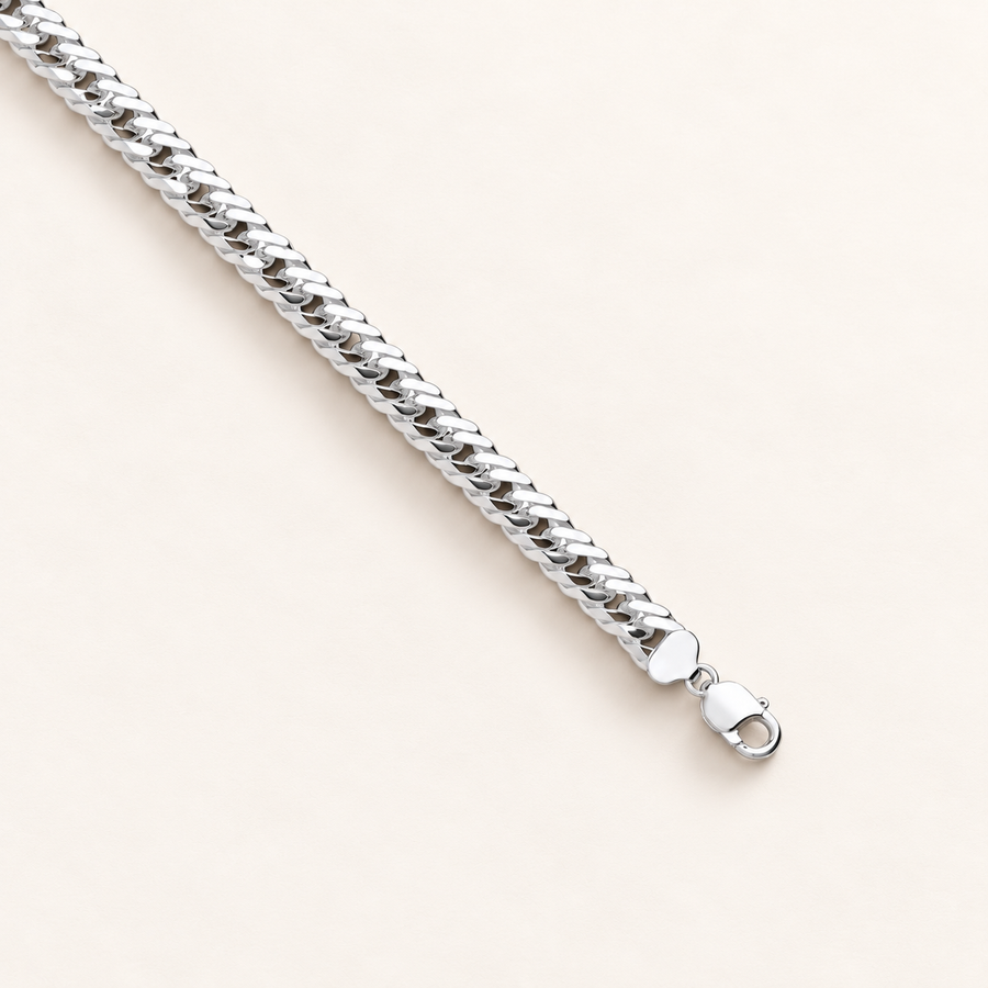 Bracelet double maille gourmette en argent 925