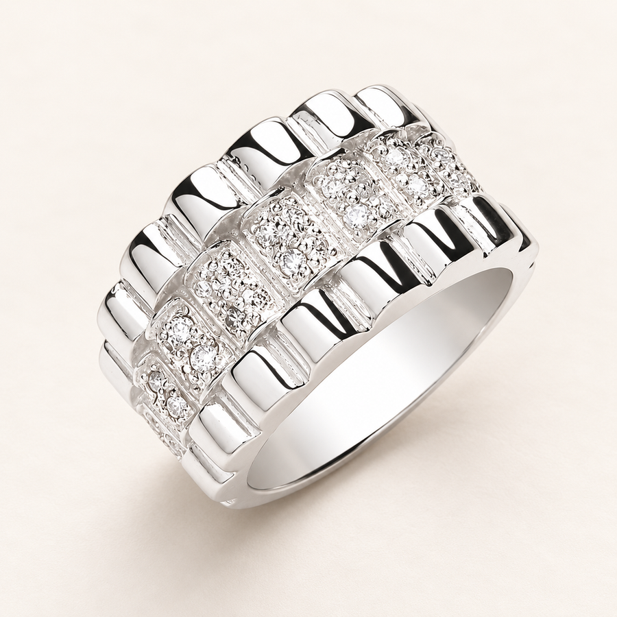 925 sterling silver 15mm CZ Ring