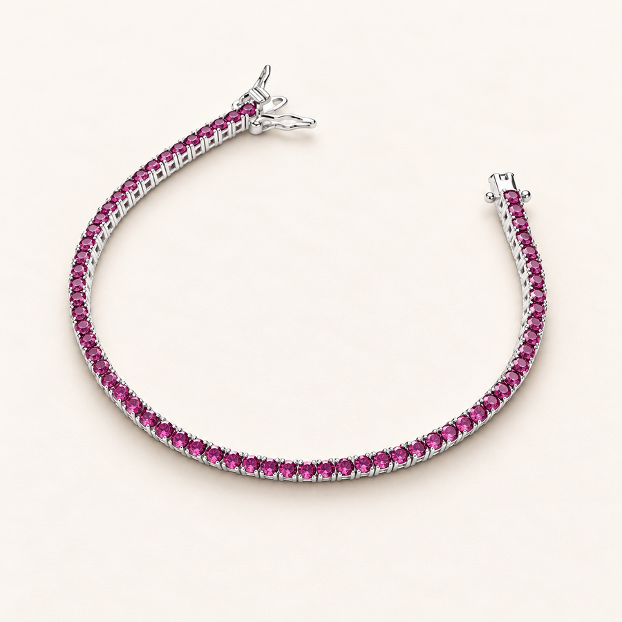 Tennis bracelet in 925 sterling silver and zirconium