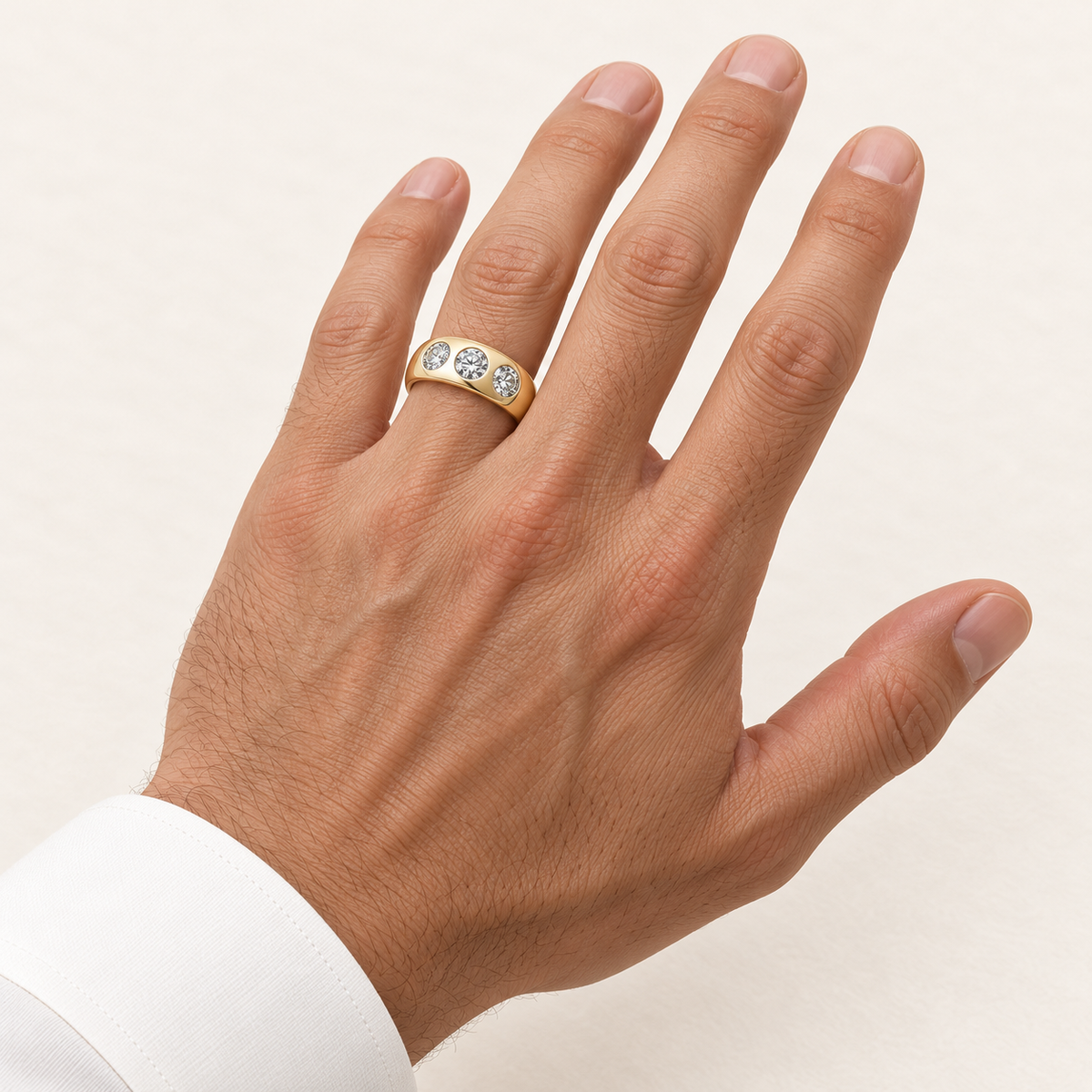 Bague Trilogy — or jaune 18 carats et diamants 1,00 ct