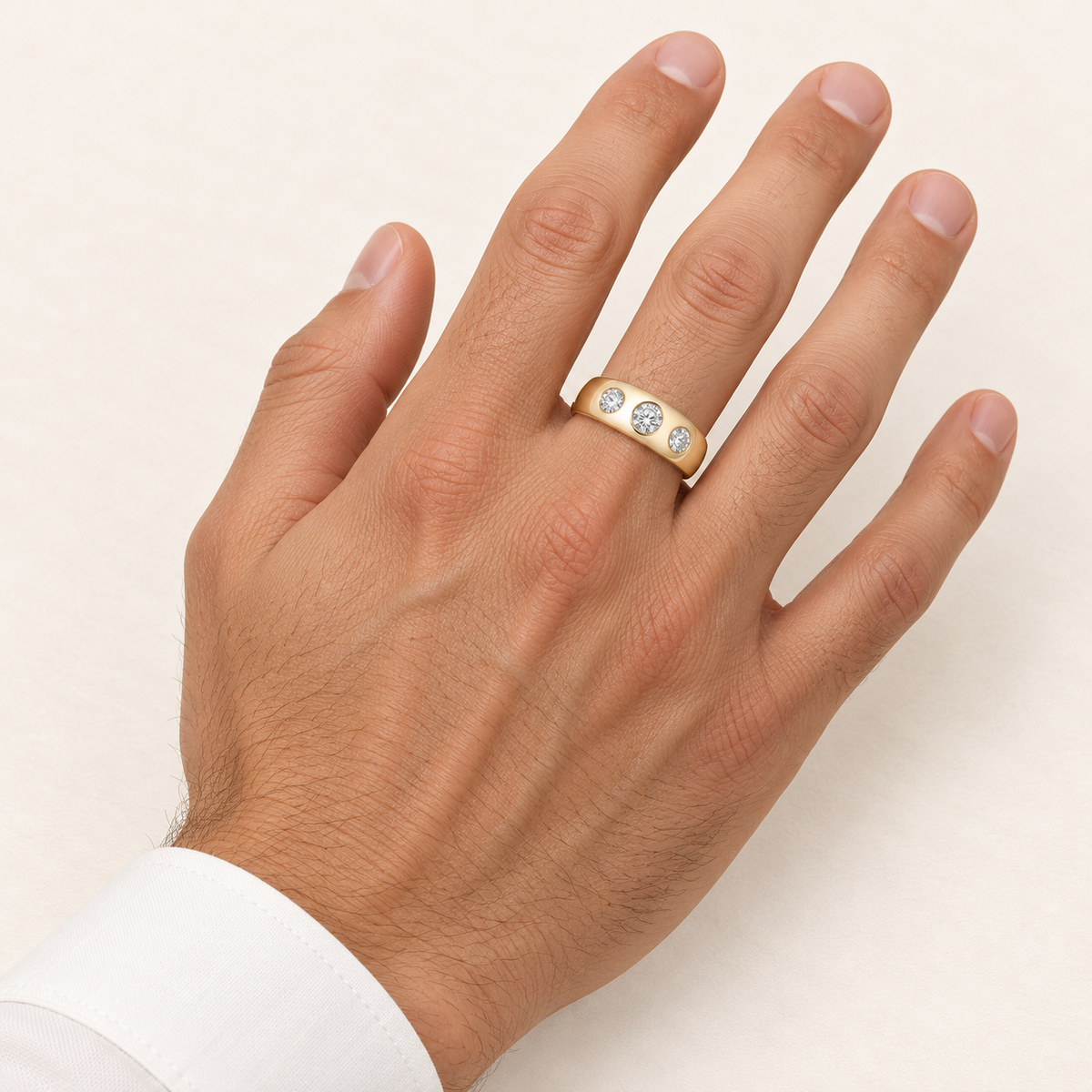 Bague Trilogy — or jaune 9 carats et diamants 1,00 ct