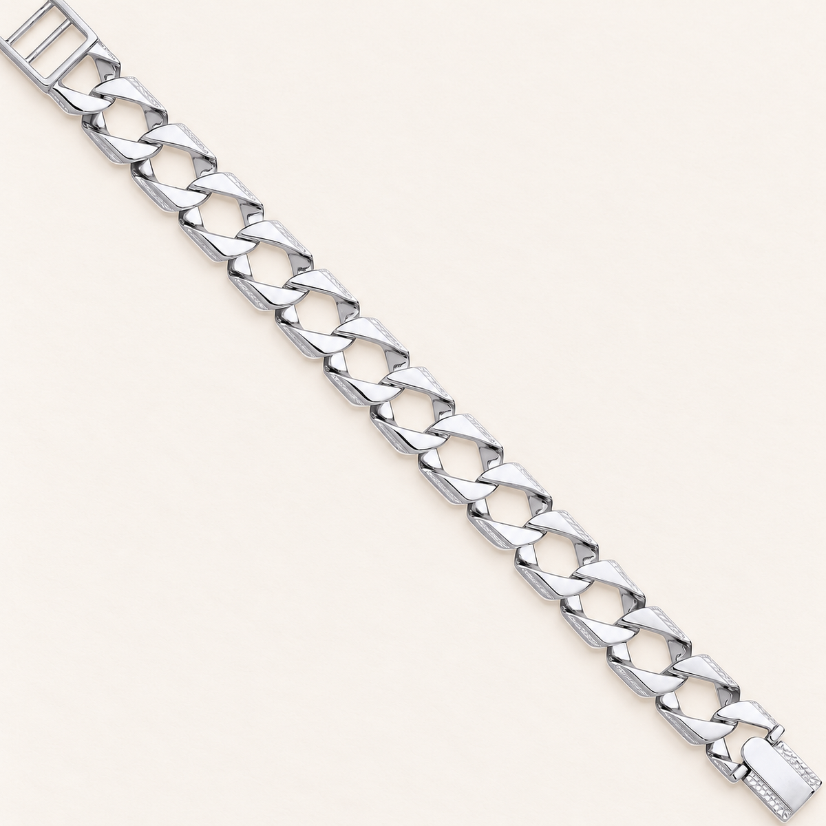 Sculpted Links 15 mm Bracelet — silver