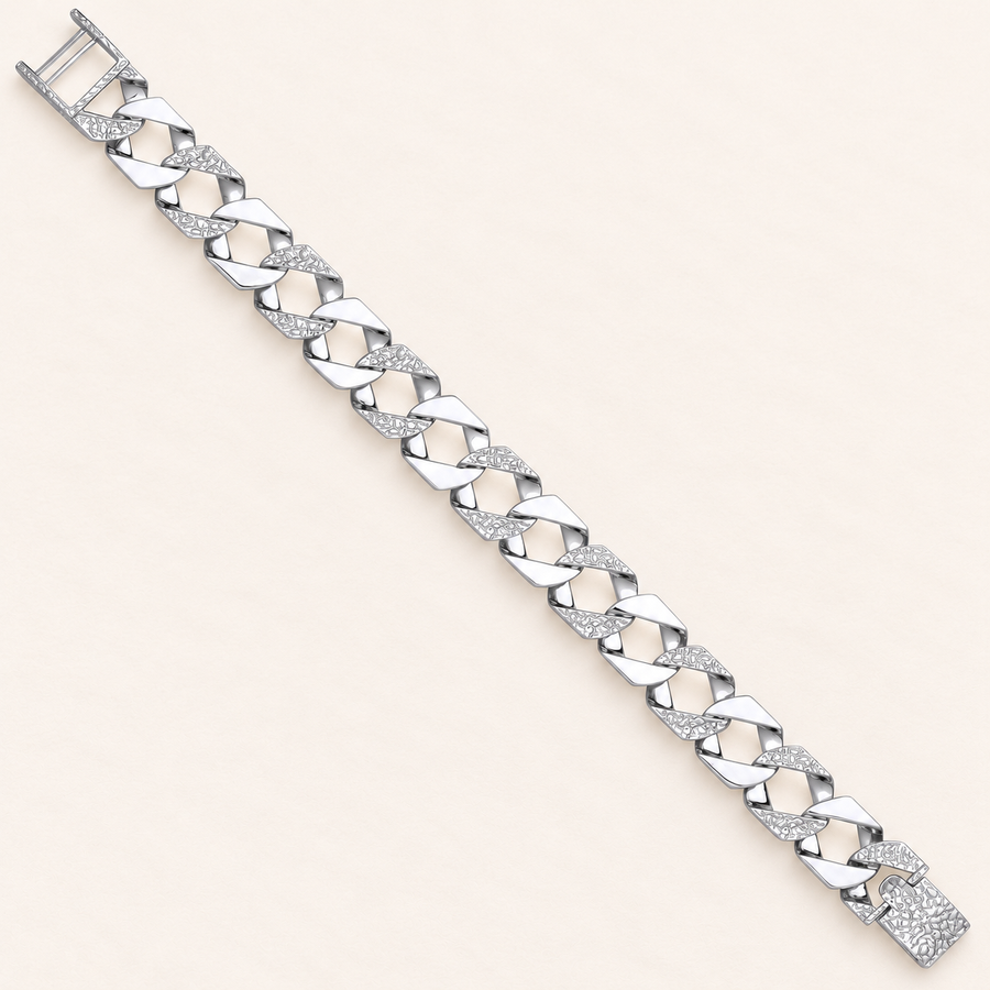 Bracelet Maille Gravée — argent