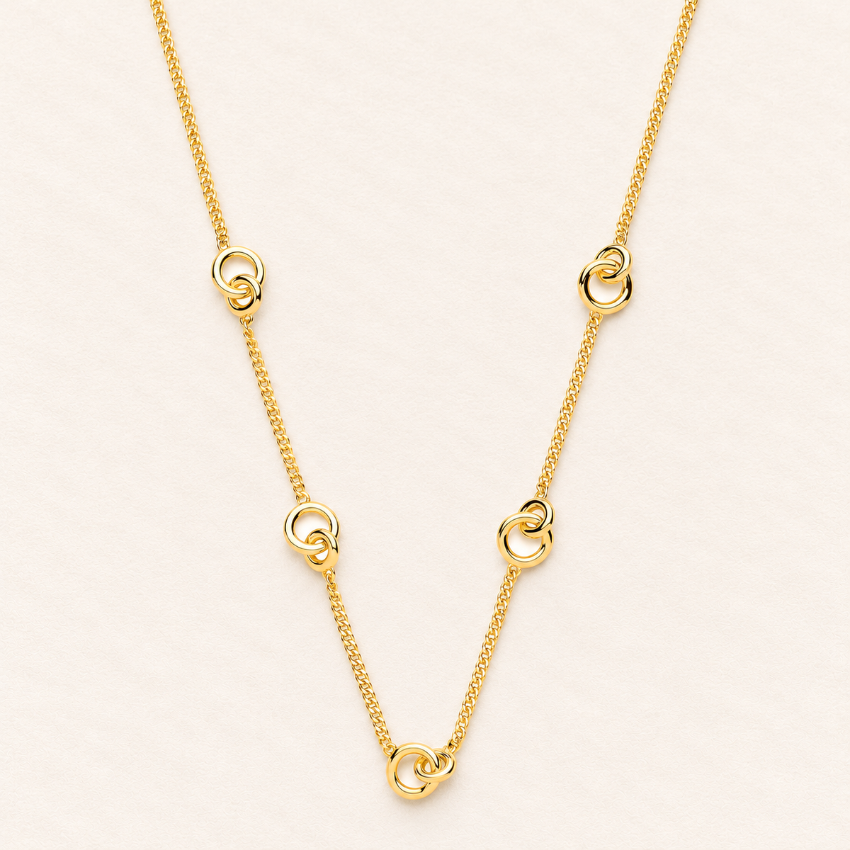 Collier Cercles Liés — argent doré