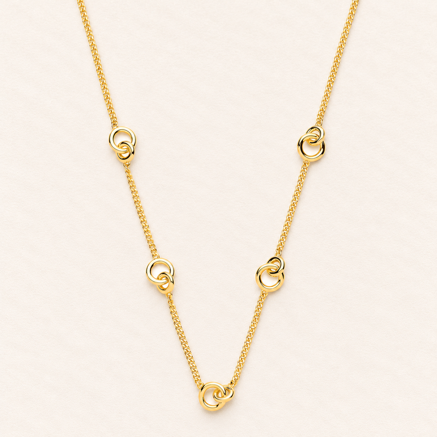 Linked Circles Necklace — gold-plated silver