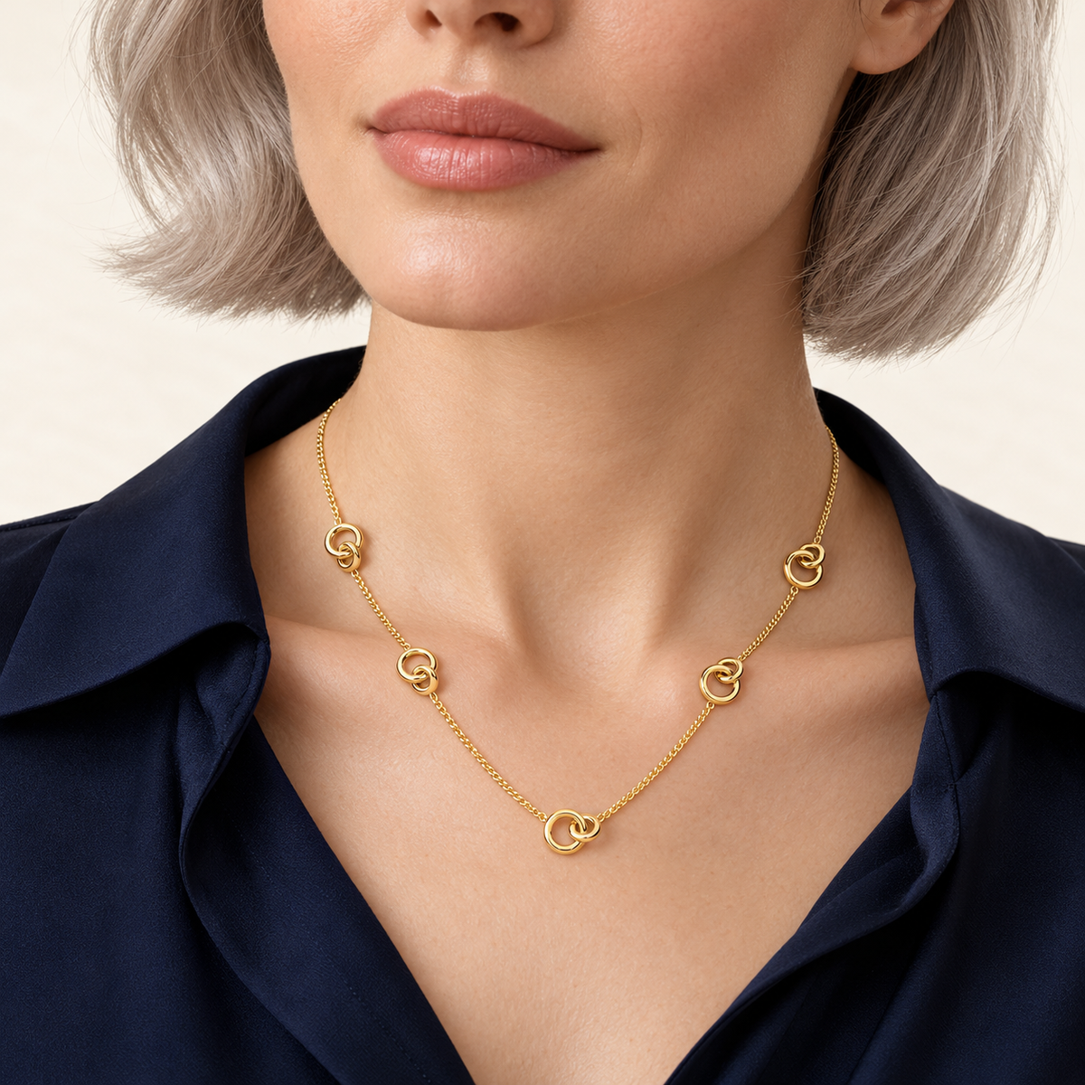 Collier Cercles Liés — argent doré