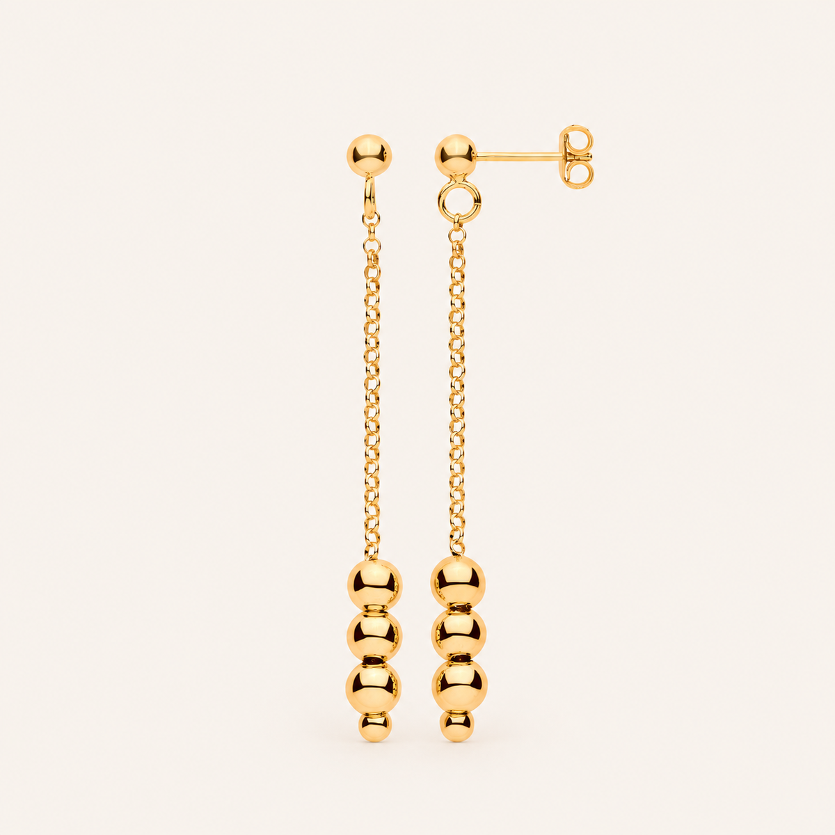 Boucles Perles de Lumière — argent doré