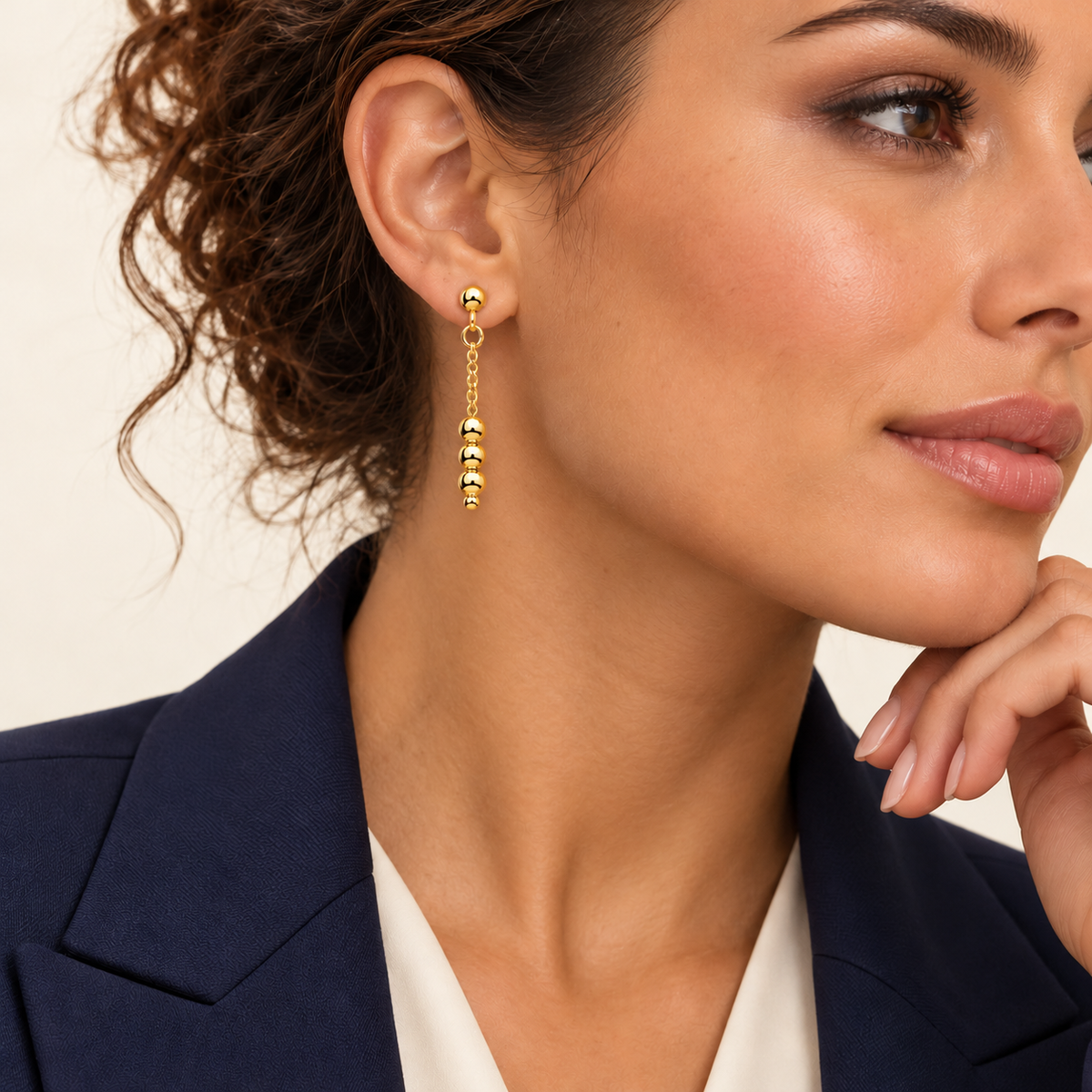 Boucles Perles de Lumière — argent doré