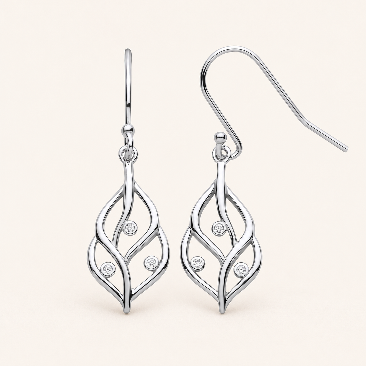 Boucles Feuilles de Lumière — argent