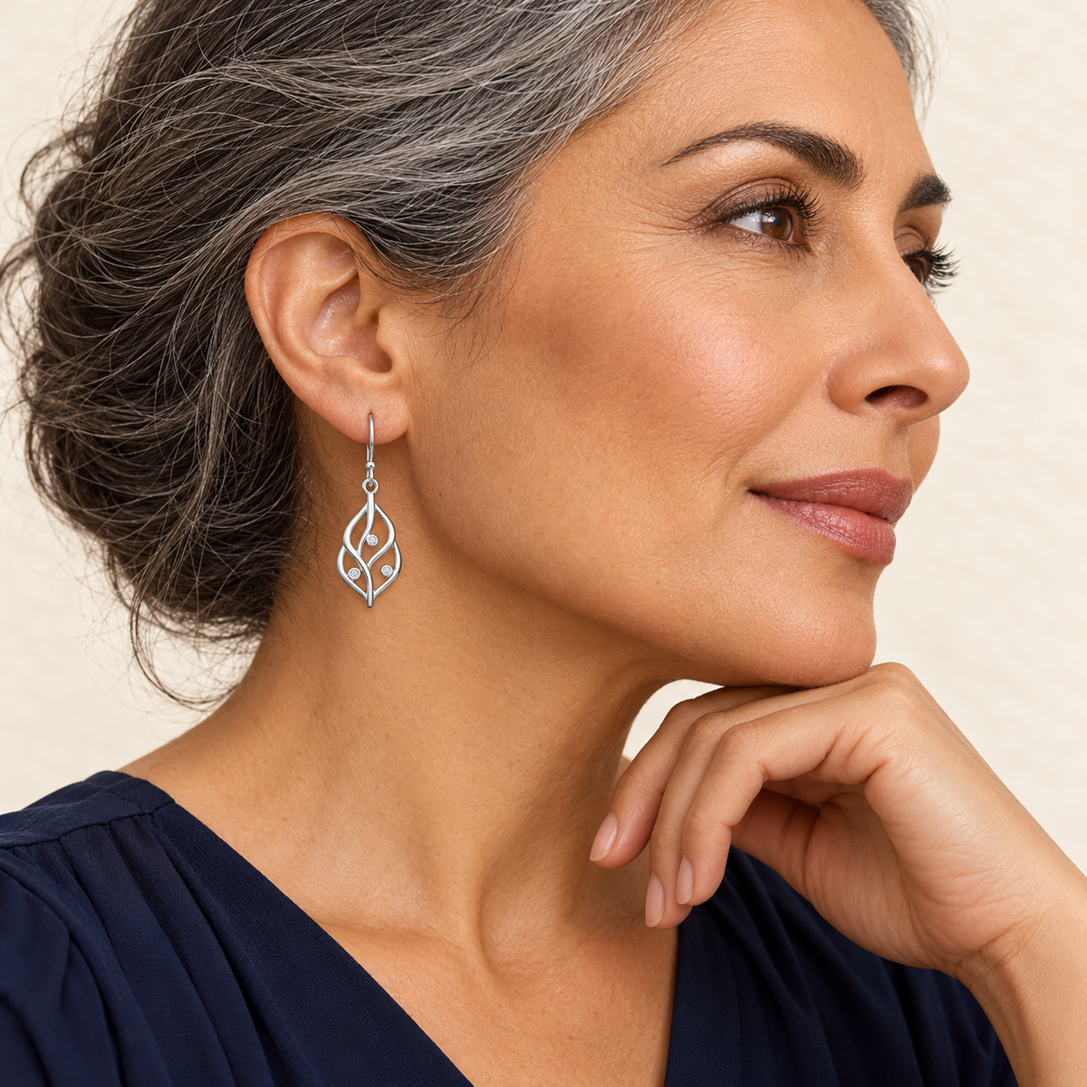 Boucles Feuilles de Lumière — argent