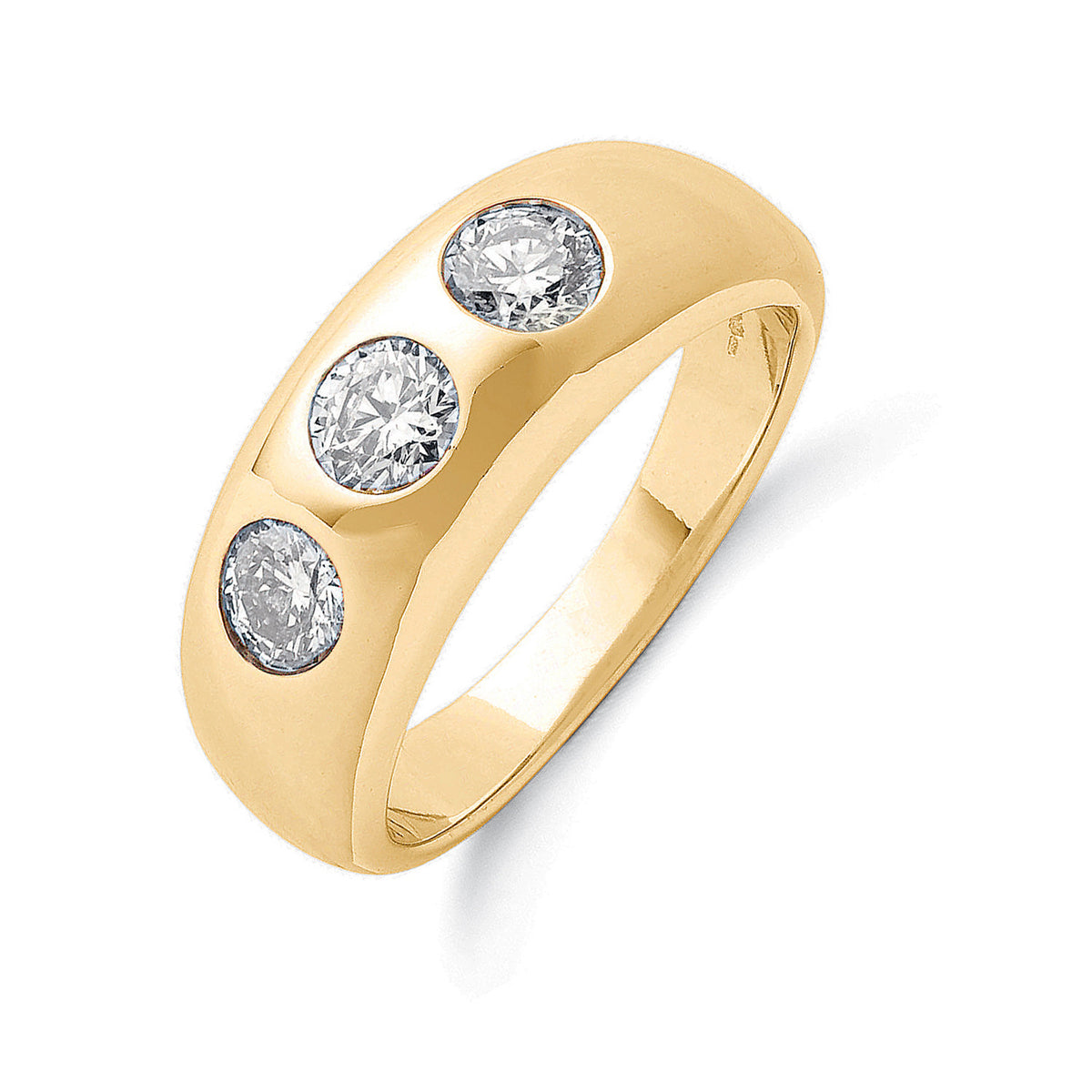 Bague Trilogy — or jaune 18 carats et diamants 1,00 ct