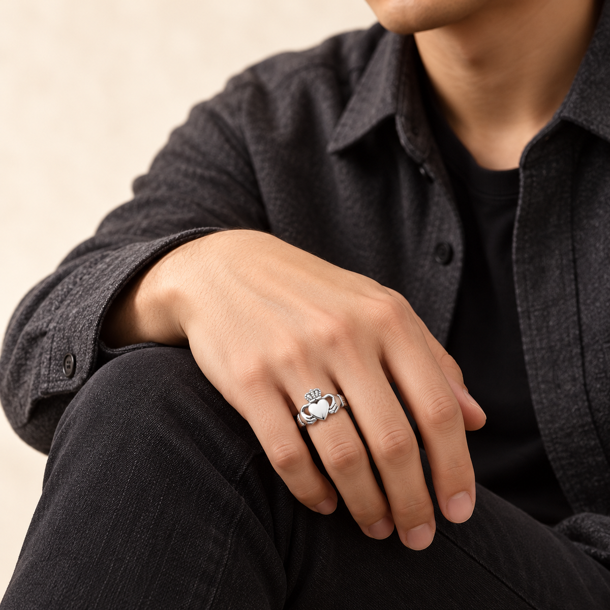 Bague Claddagh — argent