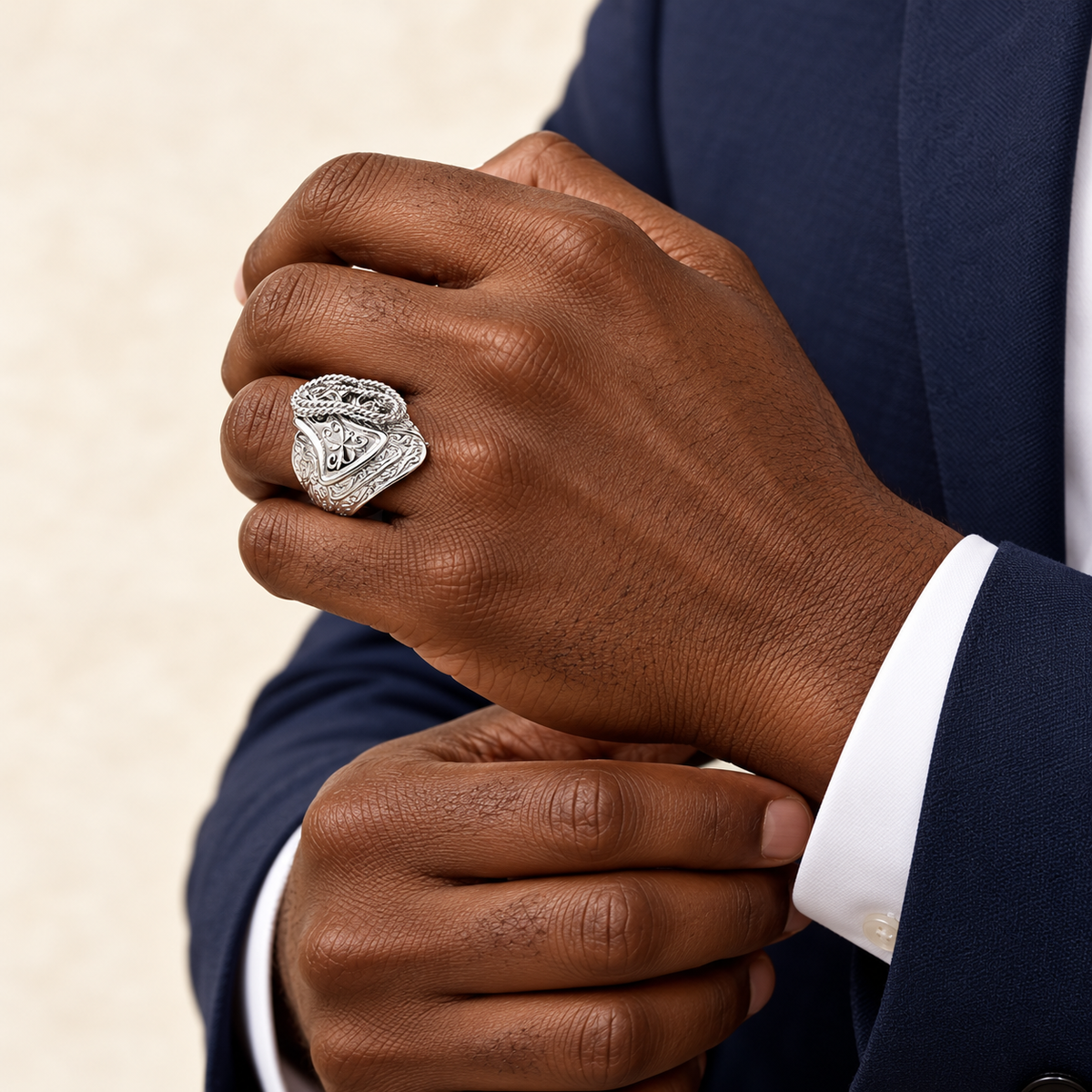 Bague Entrelacs Majestueux — argent