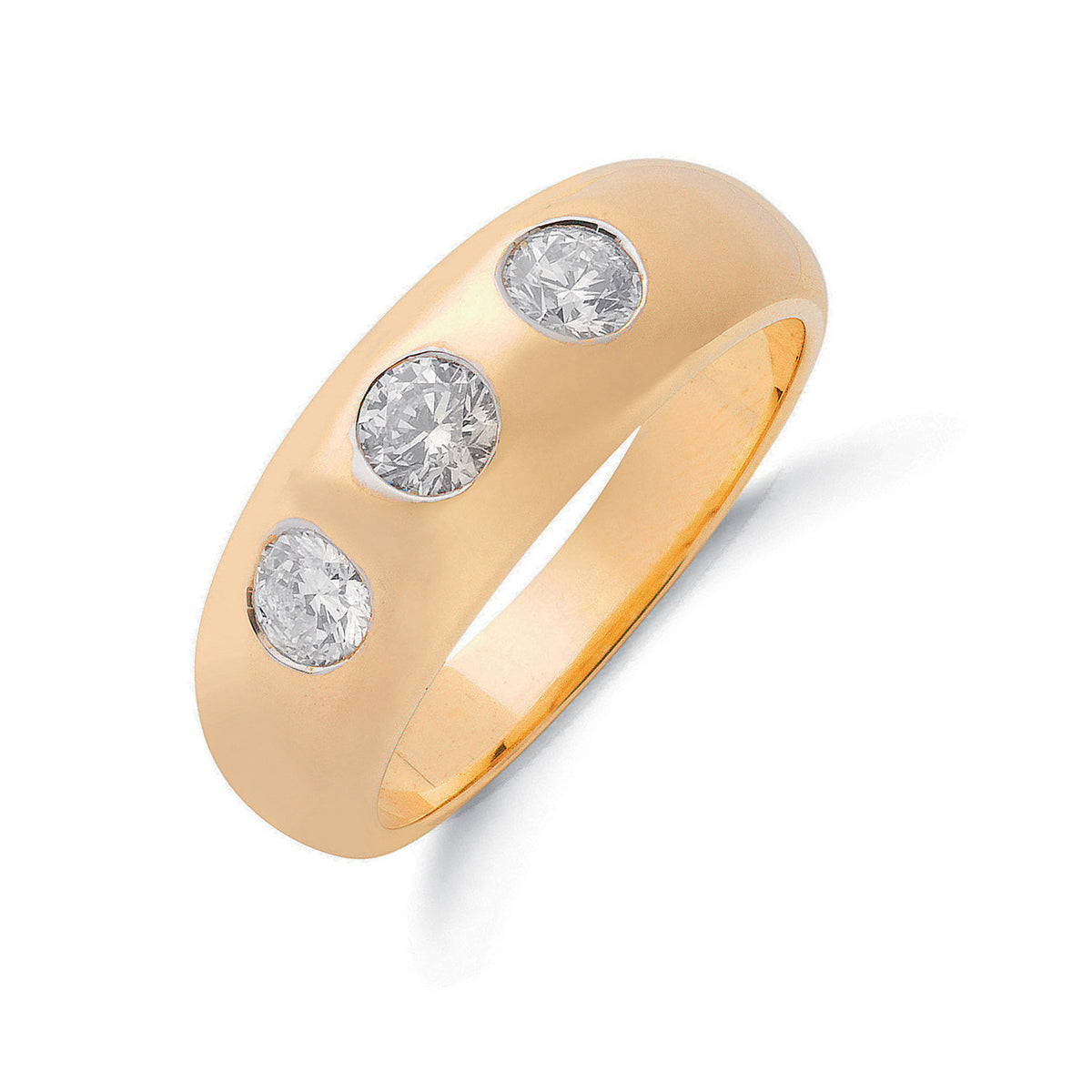Bague Trilogy — or jaune 9 carats et diamants 1,00 ct