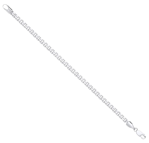 Silver 4.9mm Cage Gents Bracelet