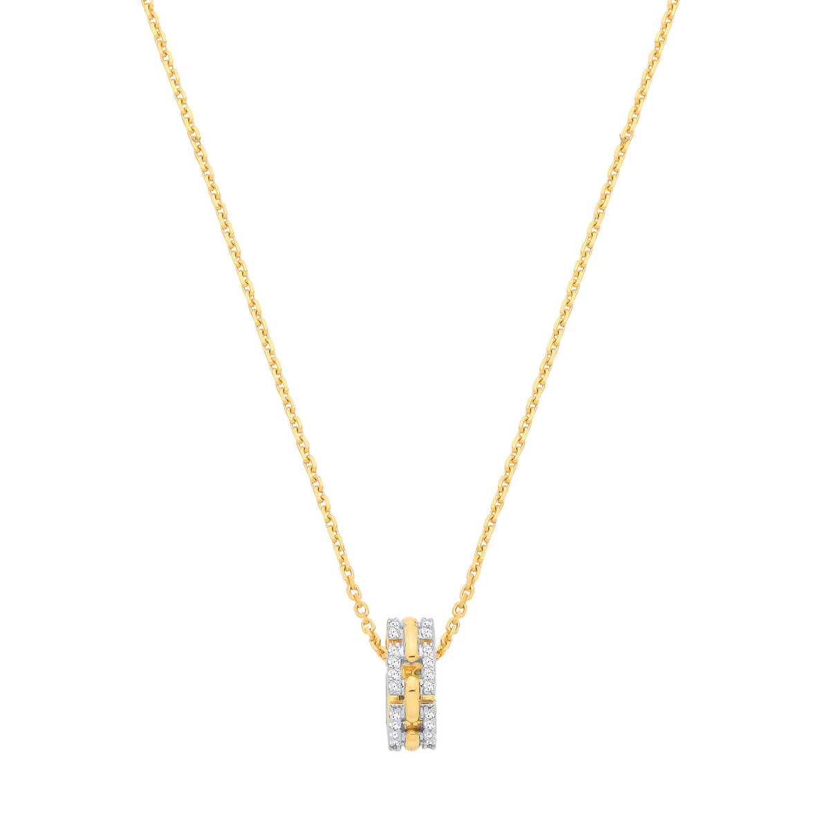 Circle Necklace — 9ct yellow gold and diamonds 0.20 ct