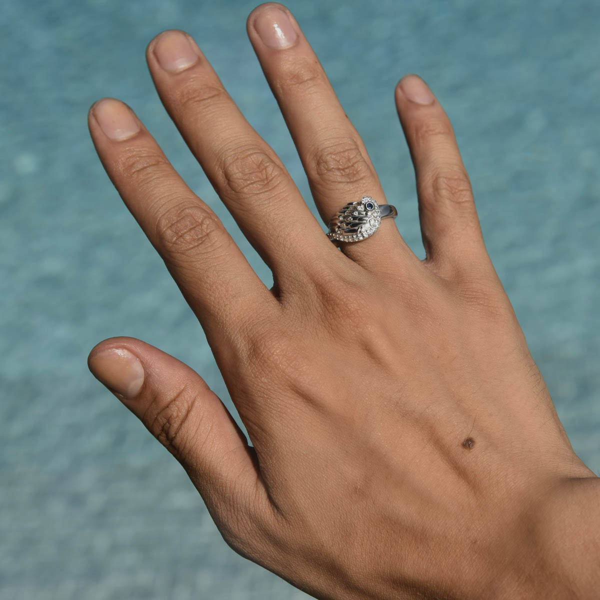 Bague 'Couple' Argent et Saphir