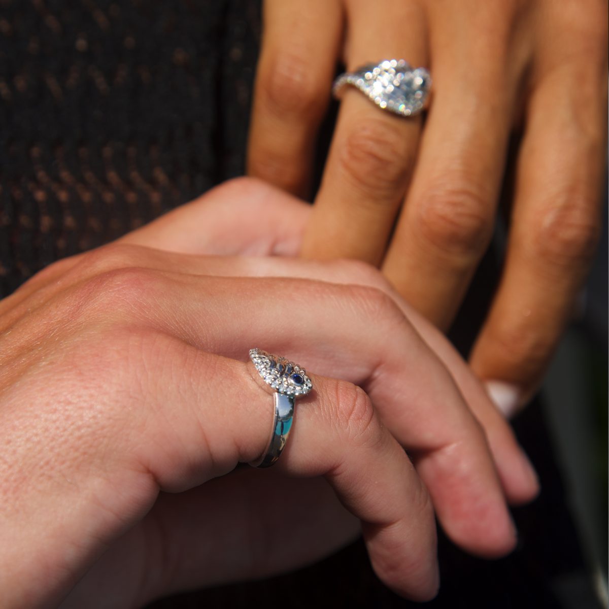 Bague 'Couple' Argent et Saphir