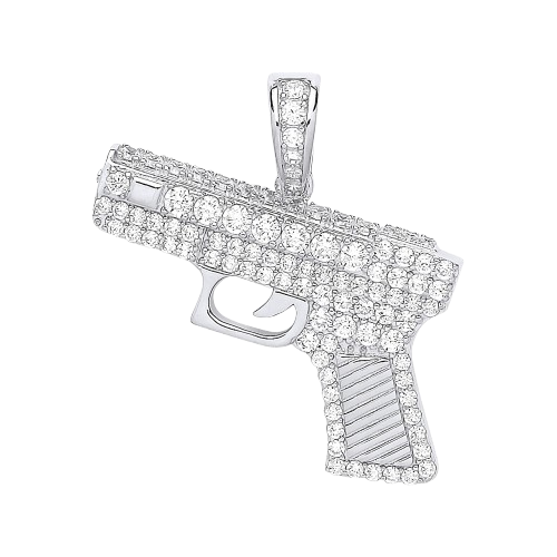 Silver pistol pendant