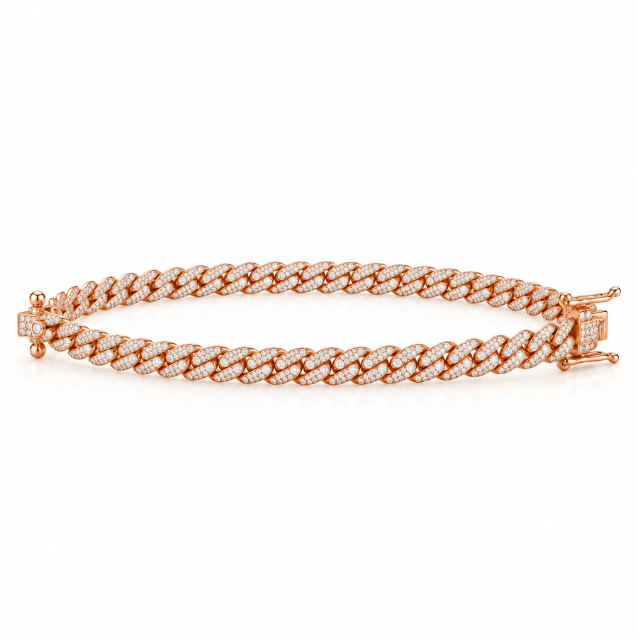 Bracelet Maille Cubaine Rosée
